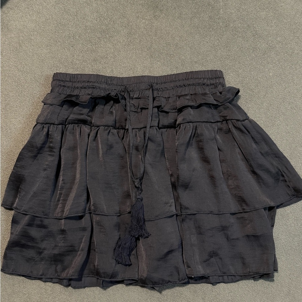 Vintage Mini Black Skirt with Ruffles